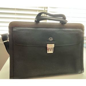 black leather briefcase